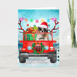 Australian Shepherd dog met kerstcadeaus Kaart