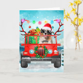 Australian Shepherd dog met kerstcadeaus Kaart (Gele Bloem)