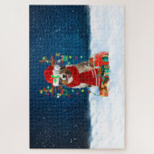 Australian Shepherd dog met kerstcadeaus Legpuzzel (Verticaal)