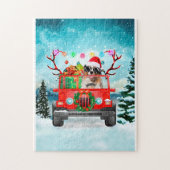 Australian Shepherd dog met kerstcadeaus Legpuzzel (Verticaal)