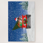 Australian Shepherd dog met kerstcadeaus Legpuzzel (Verticaal)