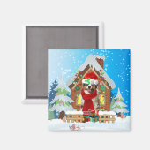 Australian Shepherd dog met kerstcadeaus Magneet (Voorkant / Achterkant)