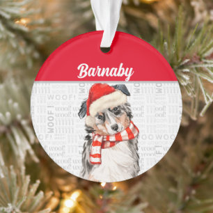 Australian Shepherd Dog met naam en foto Ornament