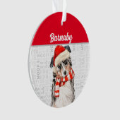 Australian Shepherd Dog met naam en foto Ornament (voorkant)