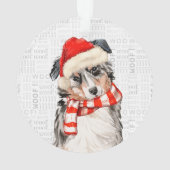 Australian Shepherd Dog met naam en foto Ornament (achterkant)