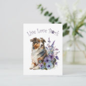 Australian Shepherd Dog Mom Floral Briefkaart (Staand voorkant)