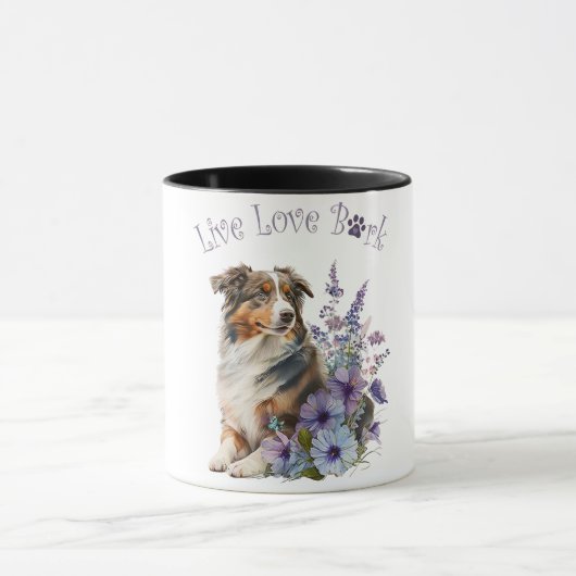Australian Shepherd Dog Mom Floral Mok (Midden)