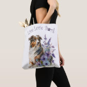 Australian Shepherd Dog Mom Floral Tote Bag (Dichtbij)