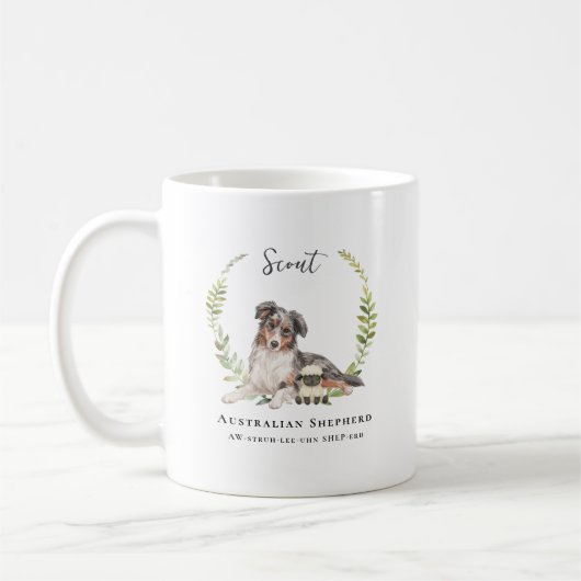 Australian Shepherd Dog | Monogram Koffiemok (Links)