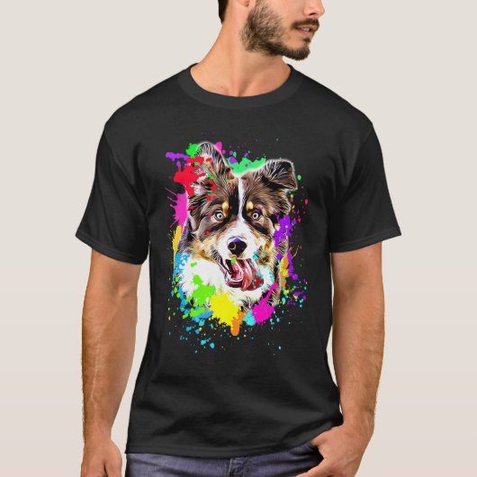 Australian Shepherd Dog Motif Dog Owner 5 T-shirt (Voorkant)