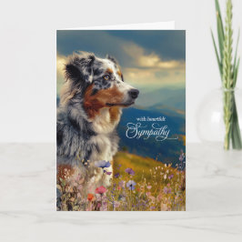 Australian Shepherd Dog Mountain Pet Sympathy Kaart