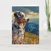 Australian Shepherd Dog Mountains Thinking of You Kaart (Voorkant)