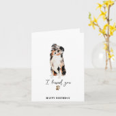 Australian Shepherd Dog Mum Puppy Pet Paw Birthday Kaart (Gele Bloem)