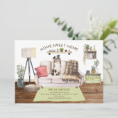 Australian Shepherd Dog ontroerende aankondiging (Staand voorkant)