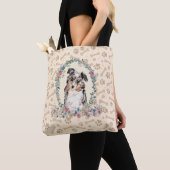 Australian Shepherd Dog Paw Print & Dog Bone Cute Tote Bag (Dichtbij)