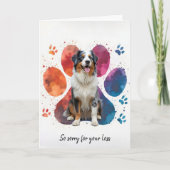 Australian Shepherd Dog Pet Sympathy Kaart (Voorkant)