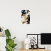 Australian shepherd dog portrait poster (Thuiskantoor)