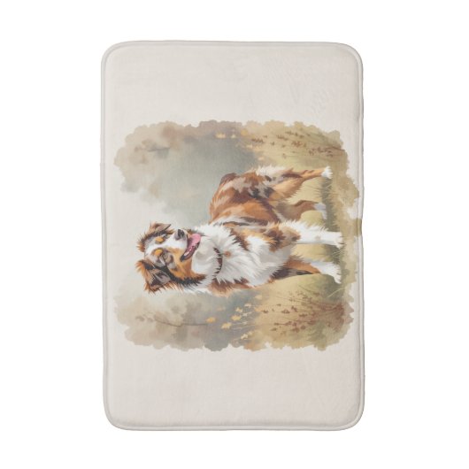 Australian Shepherd Dog Red Merle Aussie Badmat (Voorkant Verticaal)