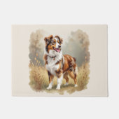 Australian Shepherd Dog Red Merle Aussie Deurmat (Voorkant)