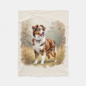Australian Shepherd Dog Red Merle Aussie Fleece Deken (Voorkant)