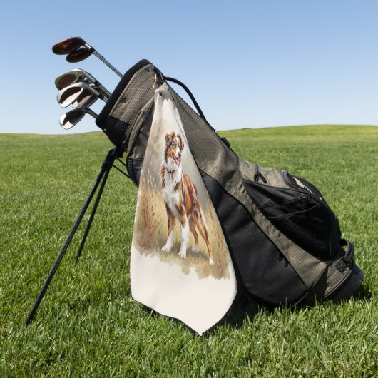 Australian Shepherd Dog Red Merle Aussie Golfhanddoek (Groen)