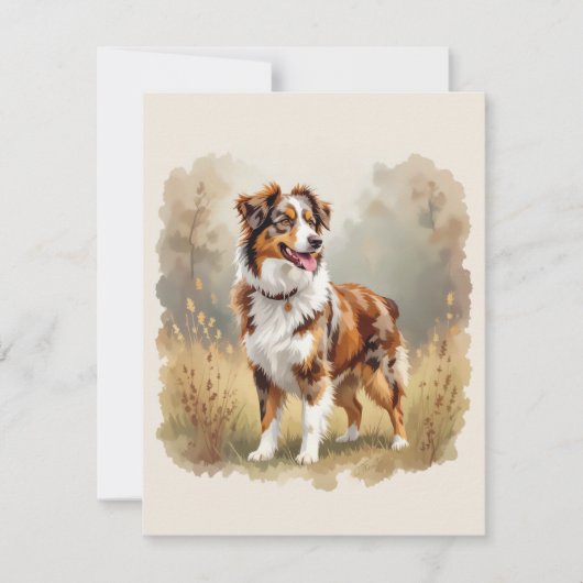 Australian Shepherd Dog Red Merle Aussie Kaart (Voorkant)