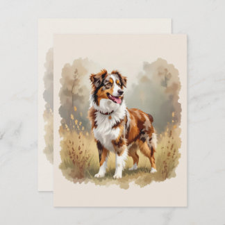 Australian Shepherd Dog Red Merle Aussie Kaart