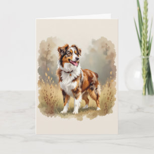 Australian Shepherd Dog Red Merle Aussie Kaart