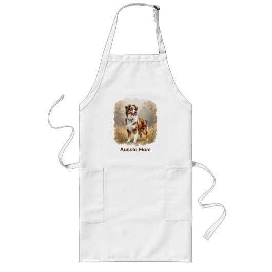 Australian Shepherd Dog Red Merle Aussie Lang Schort (Voorkant)