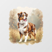 Australian Shepherd Dog Red Merle Aussie Raamsticker (Vel)