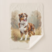 Australian Shepherd Dog Red Merle Aussie Sherpa Deken (Voorkant)