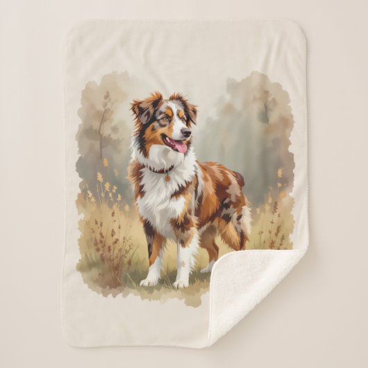 Australian Shepherd Dog Red Merle Aussie Sherpa Deken (Voorkant)