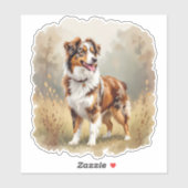 Australian Shepherd Dog Red Merle Aussie Sticker (Vel)