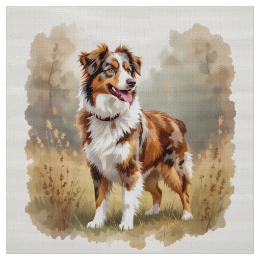 Australian Shepherd Dog Red Merle Aussie Stof (Swatch)