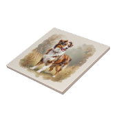 Australian Shepherd Dog Red Merle Aussie Tegeltje (Zijkant)