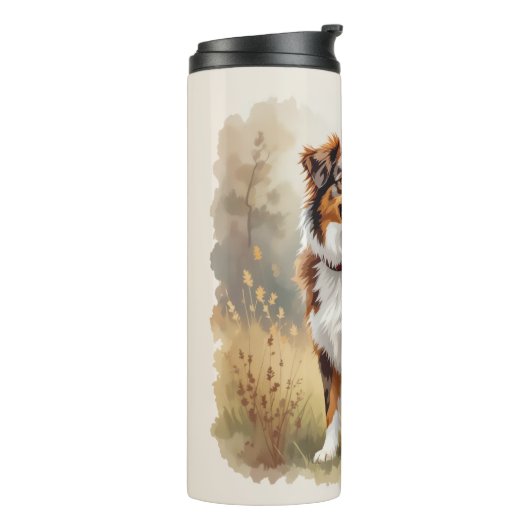 Australian Shepherd Dog Red Merle Aussie Thermosbeker (Gedraaid links)