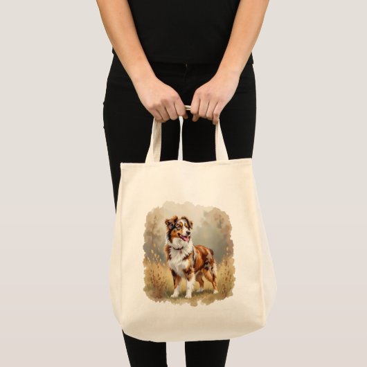 Australian Shepherd Dog Red Merle Aussie Tote Bag (Voorkant (product))