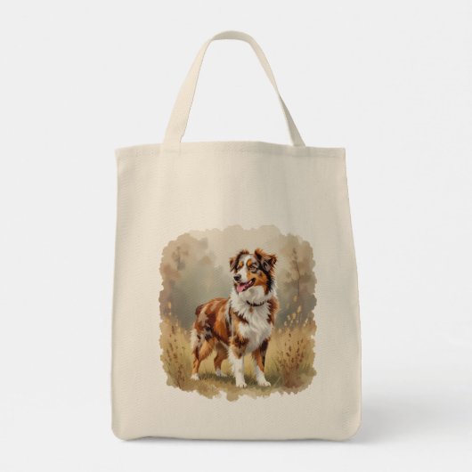 Australian Shepherd Dog Red Merle Aussie Tote Bag (Achterkant)