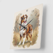 Australian Shepherd Dog Red Merle Aussie Vierkante Klok (Hoek)