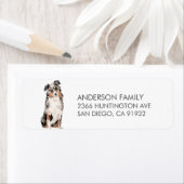 Australian Shepherd Dog Return Address Label (Insitu)