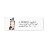 Australian Shepherd Dog Return Address Label (Voorkant)