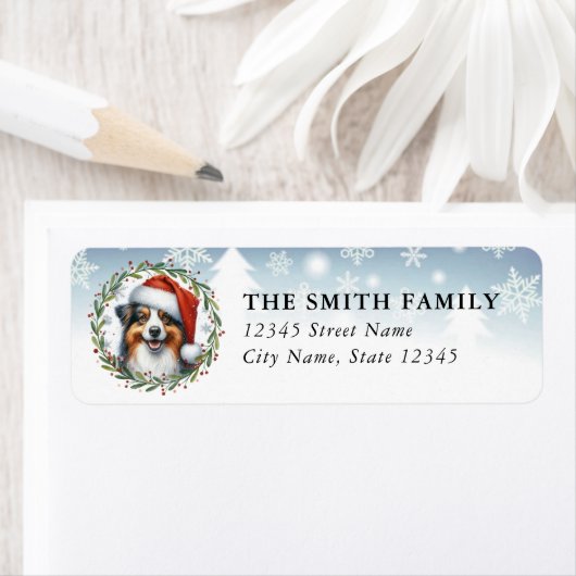 Australian Shepherd Dog Return Address Labels (Insitu)