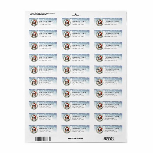 Australian Shepherd Dog Return Address Labels (Full Sheet)