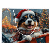 Australian Shepherd Dog Roller Onderzetter Kerst Groot Cadeauzakje (Achterkant)