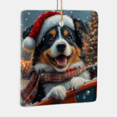 Australian Shepherd Dog Roller Onderzetter Kerst Keramisch Ornament (Rechts)