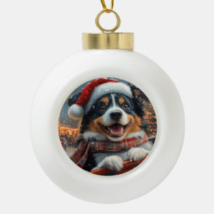 Australian Shepherd Dog Roller Onderzetter Kerst Keramische Bal Ornament