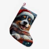 Australian Shepherd Dog Roller Onderzetter Kerst Kleine Kerstsok (Voorkant (Hangend))