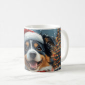 Australian Shepherd Dog Roller Onderzetter Kerst Koffiemok (Voorkant rechts)