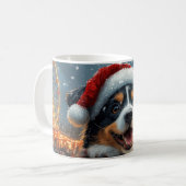 Australian Shepherd Dog Roller Onderzetter Kerst Koffiemok (Voorkant links)