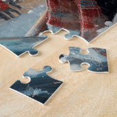 Australian Shepherd Dog Roller Onderzetter Kerst Legpuzzel (Zijkant)